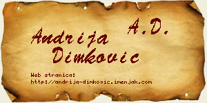 Andrija Dimković vizit kartica